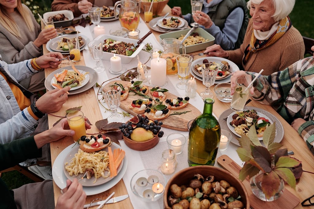 Mediterranean lifestyle - Family enjoying dinner together