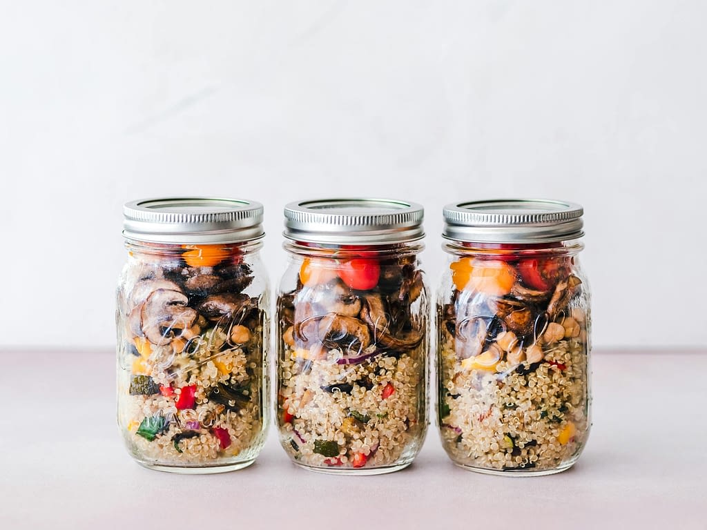 Meal prep glass jars