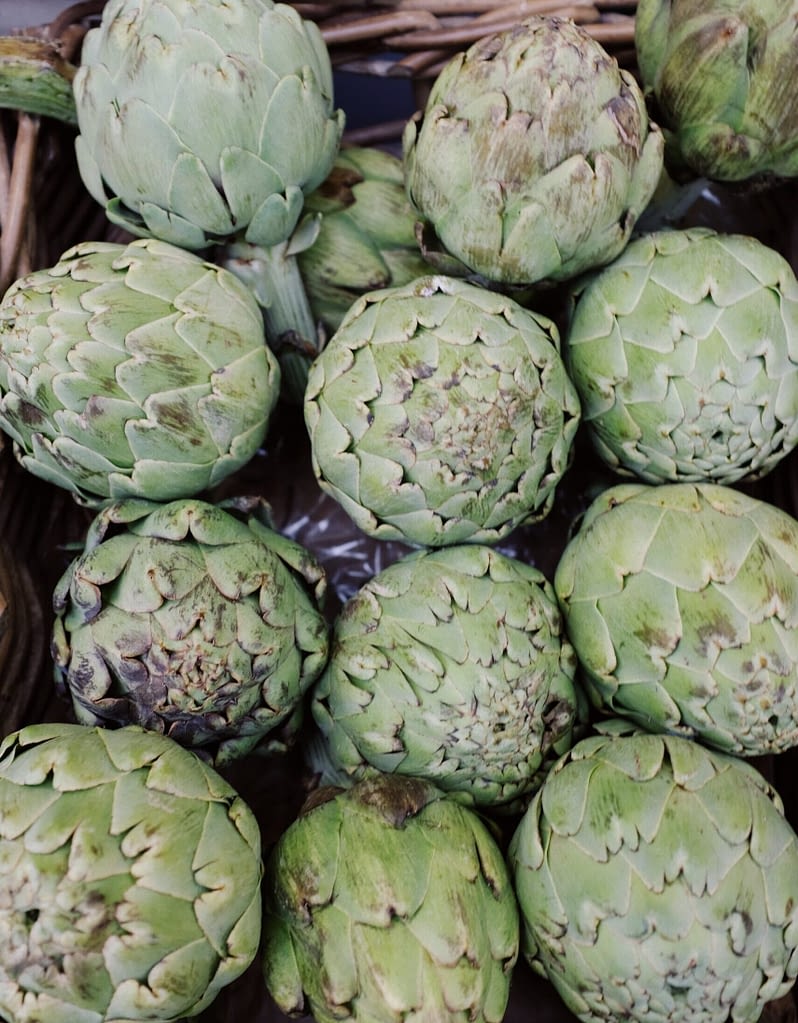 Eat seasonally Artichokes on market