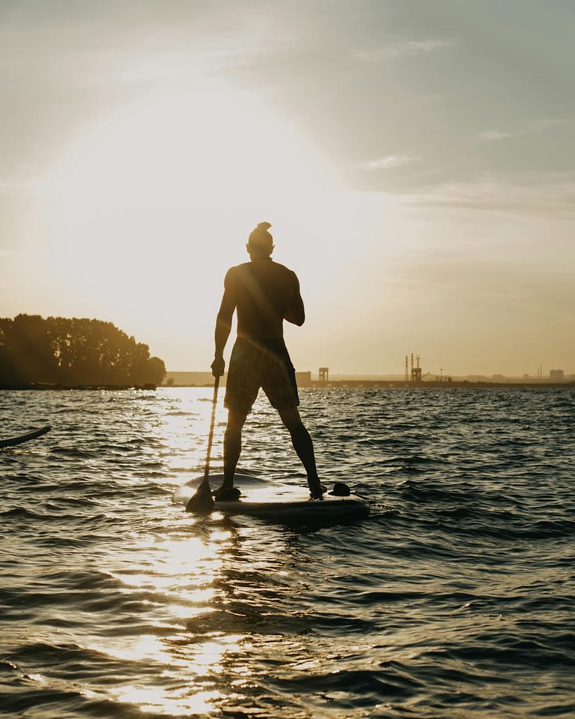 Mediterranean lifestyle - Paddle boarding in the sea